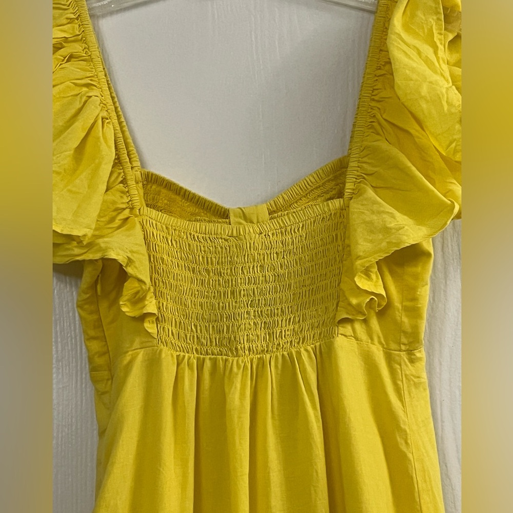 FARM Rio Yellow Ruffle Midi Dress with Bow - Picture 9 of 13